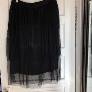 Who what wear New ruffle black skirt polka dot